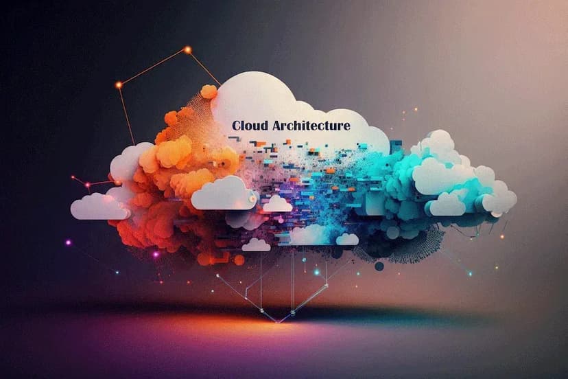 color cloud in tech pattern 